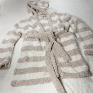 Barefoot Dreams Striped Cozy Robe in Cream and Tan